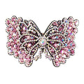 HX-269 New Simple Butterfly Style Full of Crystal Hairpin Non-slip Hair Clip Leather Rhinestone Clips for Women