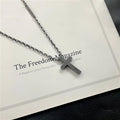Custom Stainless Steel Cross Necklace Collana Croce Collier Croix Men Women Crucifix Chain Pendant Jewelry Necklace for Girls