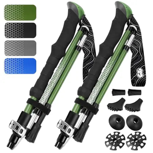 Lightweight Carbon Fiber Hiking Poles EVA Adjustable Folding Design for Outdoor Trekking Mountain Climbing-3-Section 200 lb