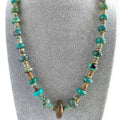 Natural Turquoise Gemstone Silver Jewelry Set  925 Sterling Silver Handmade