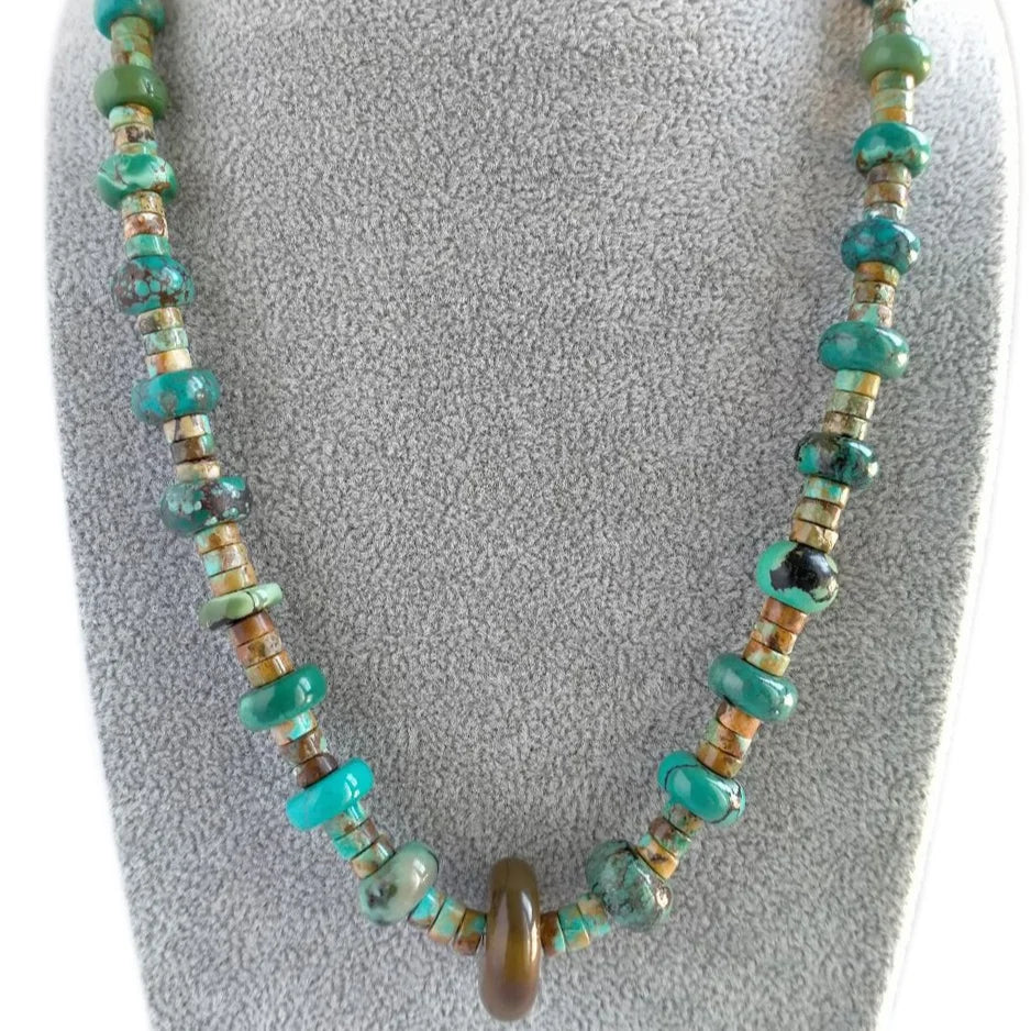 Natural Turquoise Gemstone Silver Jewelry Set  925 Sterling Silver Handmade