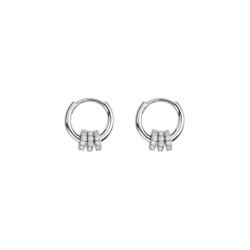 2021 New Design 925 Sterling Silver Jewelry Fashion Women Hoop Earrings Gold Zircon Earring