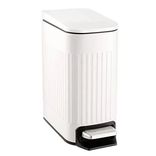 5L Stainless Steel Nordic Standing Trash Can Home Recycle Bin Step-Airtight Design for Office Kitchen/Bathroom Use