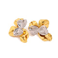 Gold Silver Mix Color Leaf Stud Earrings for Women 18k Gold Plated Jewelry Stainless Steel Earring