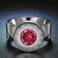 Diy Zircon Stainless Steel Roman Numbers Birthstone Ring for Women Men