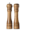 Wholesale 8" Antique Wood Rubber Wood Eco-Friendly Durable Salt Pepper Mill Set-Manual Adjustable Fineness Grinder for Kitchen