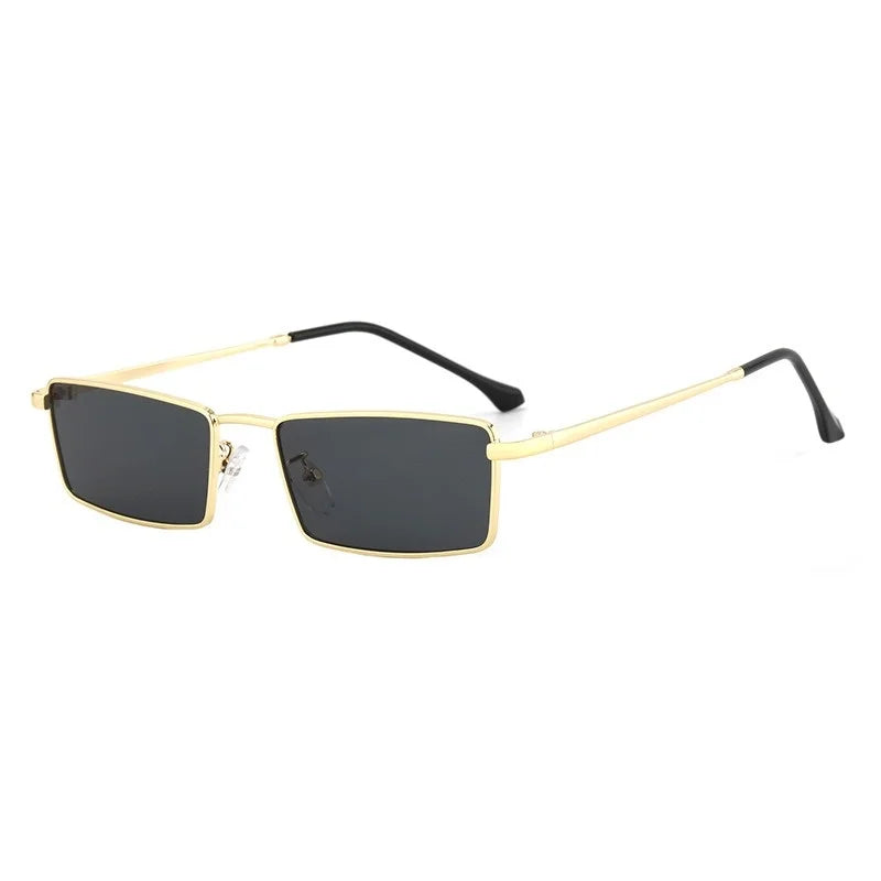 2025 Retro Vintage Trendy Party Custom Logo Sunglasses Supplier Men Glasses Metal Frame Small Rectangular Sunglasses