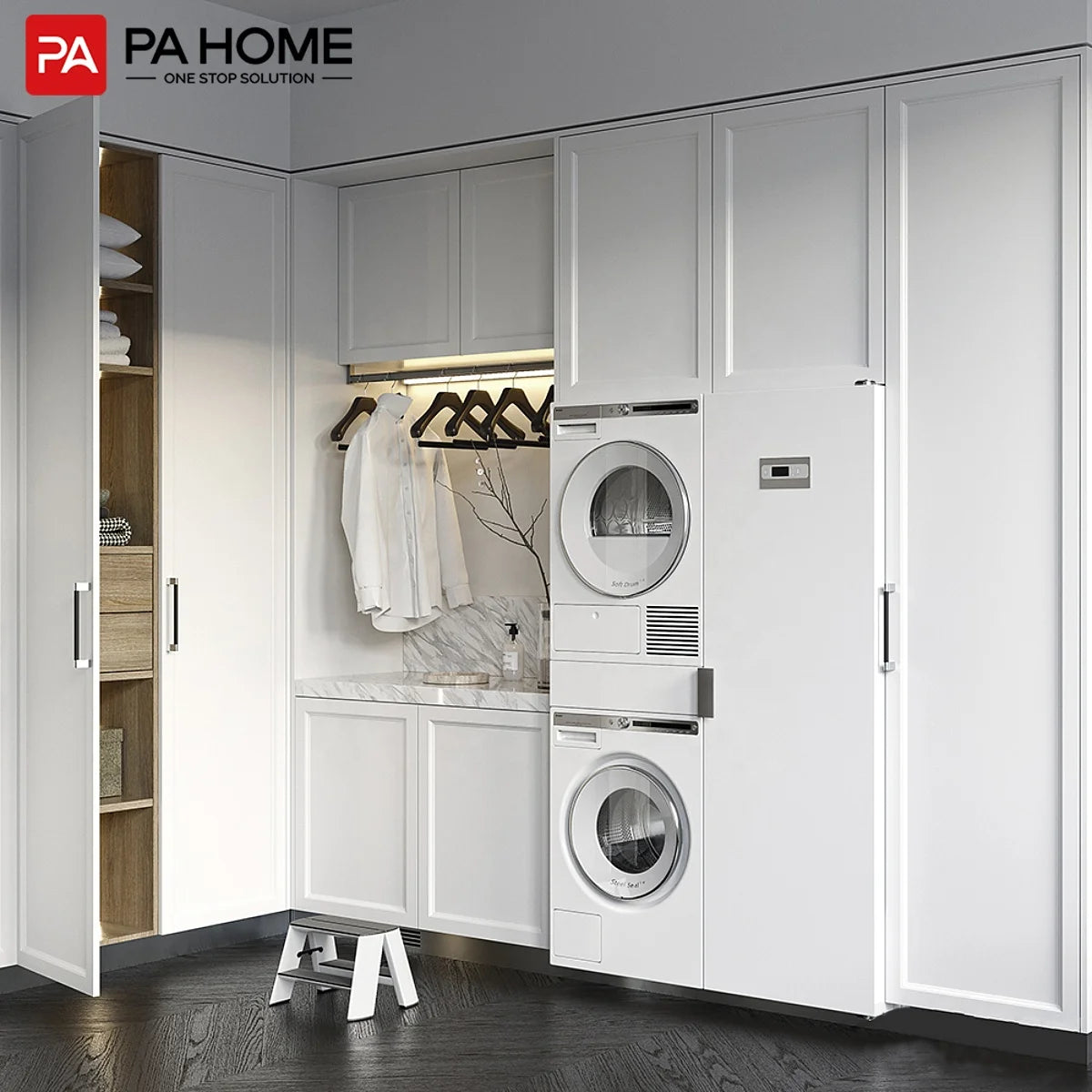 PA Smart Waterproof Laundry Room Sink Cabinet with Washing Machine Laundry Cabinet