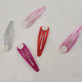 5cm Powder Metal Snap Hair Clips With Pads Bling Bling Plain Glitter Hairpins Hair Barrettes for DIY Kids Hair Accessories
