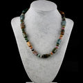 Wholesale Rondelle & Tube Gemstone Beaded Necklaces Jewelry Crystal Necklace With Alloy Findings Length 42cm 16.5" MegaBDM
