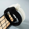 HOVANCI Girls Hairband Sweet Broadside Knitted Bowknot Pearl Headband New Arrival Hot Sale Accessory