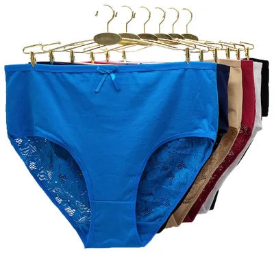 Ali Express Best Selling Cotton Soft Breathable Big Size Panties Ladies Mid Waist Plus Size Underwear for Fat Women
