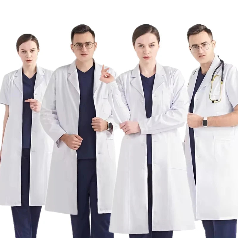 High Quality Medical Clothing Hospital Uniform for Doctors Nurse Men Women Hospital Clothing Long Sleeve Short Sleeve Lab Coat