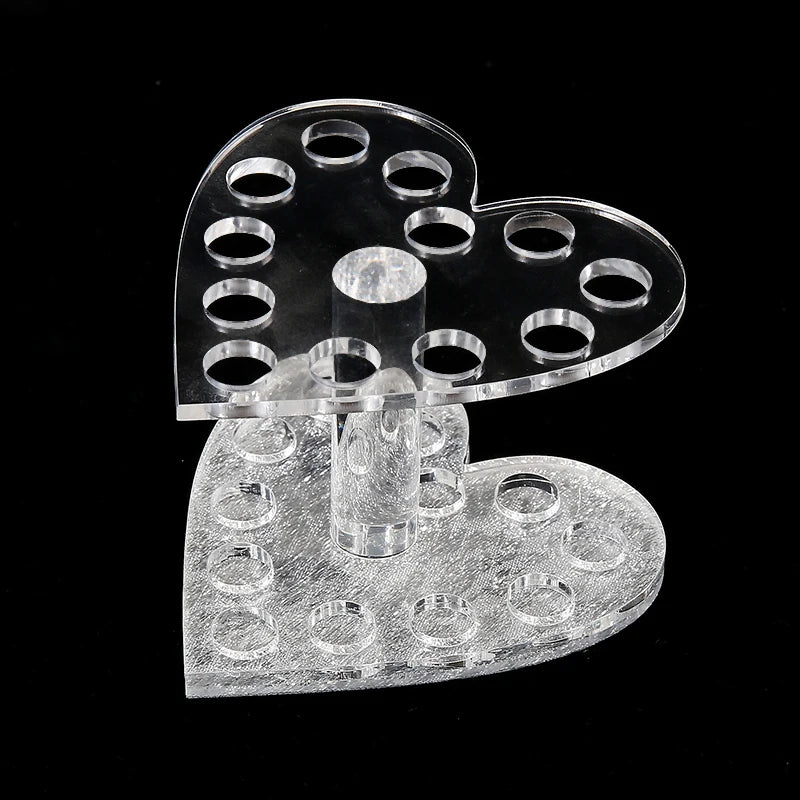Nail Art Tool Heart Crystal Makeup Nail Brush Holder Nail Acrylic Brush Pen Organizer