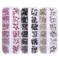 Mixed Size 3D AB Nail Art Rhinestones Decorations Flatback Glass Crystal Diamond Stone 12 Grids