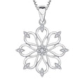 Women S925 Real Silver Graceful Flower Design Jewelry With Diamond Necklace Cheap Price Good Quality Gift and Wedding