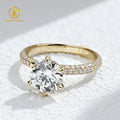 IGI Certified 3CT Round Cut Floating CVD Diamond Engagement Ring 18K Solid Gold Popular Hidden Halo Design for Women