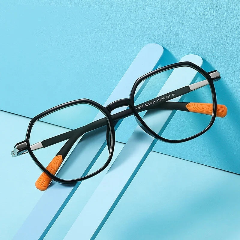 Jiuling Eyewear High Quality Ultralight Tr90 Frame Boy Girls Eyeglasses Kids Crystal Anti Blue Ray Lens Glasses Frame Eyeglass