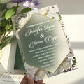 Wholesale Clear Luxury Acrylic Invitations Wedding Invitation Card Business Card Engagement Card Display Stand with QR Code