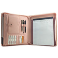 Modernqiu Hot Sold A4 PU Leather Padfolio for Women Business Zipper Custom Pattern Portfolio