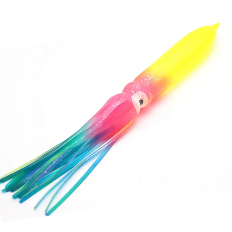 7 Inch 18 cm Bulb Squid Lure Soft Plastic Squid Skirts Fishing Lures Octopus Tuna Lure Squid Bait for Saltwater Fishing