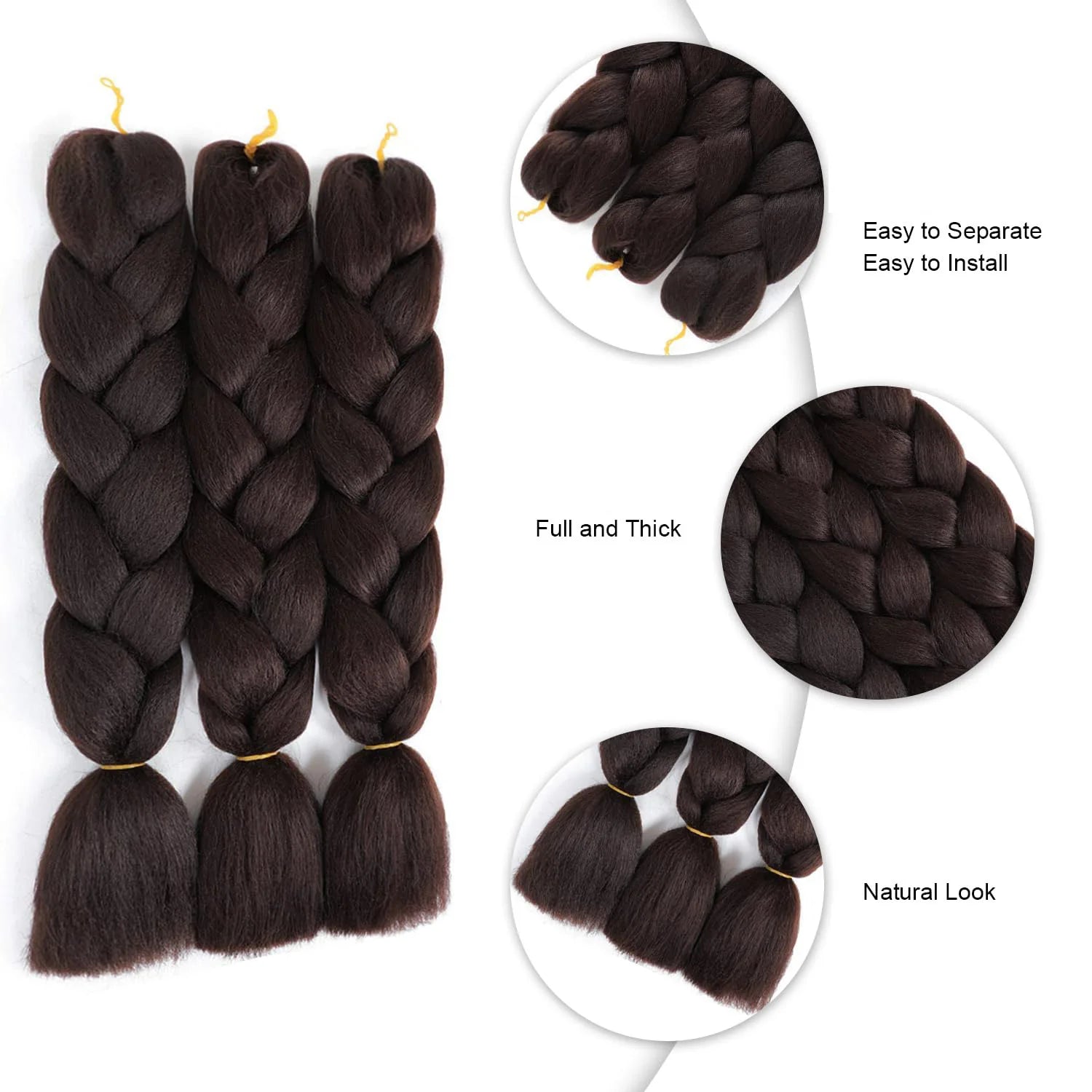 Synthetic Braiding Hair Extension Heat Resistant Jumbo Braid Dyed Single Color Factory Wholesale Support OEM Service