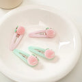 Pink Peach Girl Heart Water Peach Flocking Hairpin Lovely Bb Clip Bangle Clip Sweet Japanese And Korean Hair Accessories