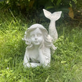 Resin Mermaid Garden Statue Outdoor Sea Themed Decor with Realistic Fish Tail Fantasy Figurine for Lawn and Patio Decoration
