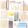61pcs DIY Art Clay Pottery Tool Set Crafts Clay Sculpting Tool Kit Pottery & Ceramics Wooden Handle Modeling Clay Tools