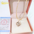 Custom Fashion Design Rotatable Dice Black Diamond Iced Out Hip Hop 14k Real Gold Moissanite Pendant