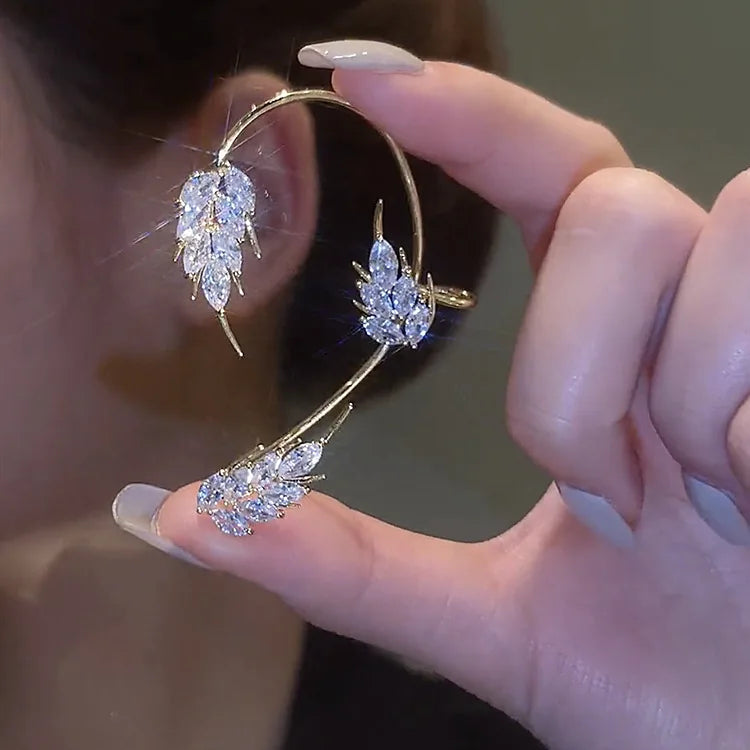 Dainty Fashion Earrings Without Piercing Sparkling Zircon Ear Cuff Butterfly Ear Clips Women Wedding Ear Jewelry