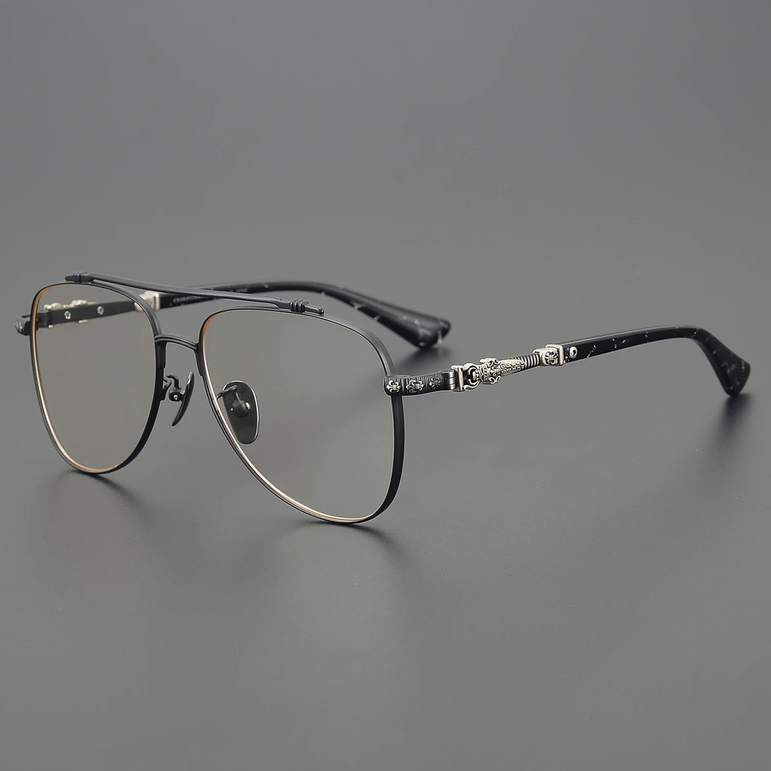 CH8058 Titanium Optical Glasses Good Quality New Design Silver Eyewear Acetate Anti Radiation Beautiful Designer Frames Glasses