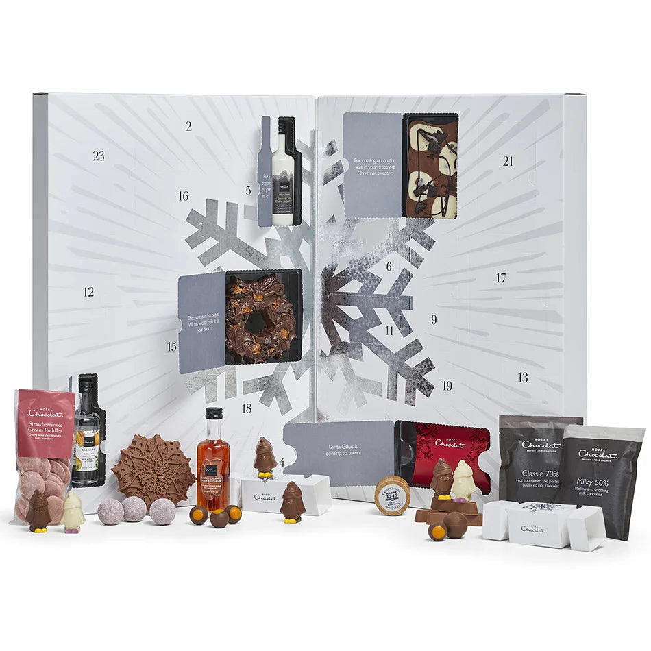 24 Days Custom Empty Christmas Cookie Advent Calendar Gift Packaging Box with Matt Lamination & Embossing for Cosmetic Packaging