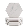 Non slip Sublimation Hexagon Color Custom Tile Craft Drink Coffee Cup Blank Stone Marble Style Absorbent Ceramic coaster Set
