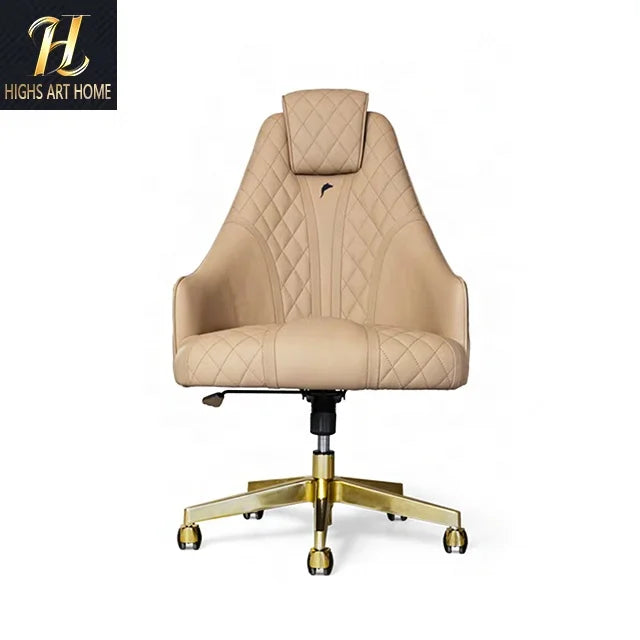 Italian Light Luxury Ergonomic Office Chair Leather Modern Simple Rotary Lift Executive Chair for Office Study