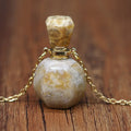 HZ Hot Sale Natural Crystal Coral Jade Stone Perfume Bottle Pendant