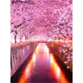 Sakura Landscape DIY 5D Diamond Painting by Number Kit Fashion Wall Art Canvas Paint Diamond Painting Set