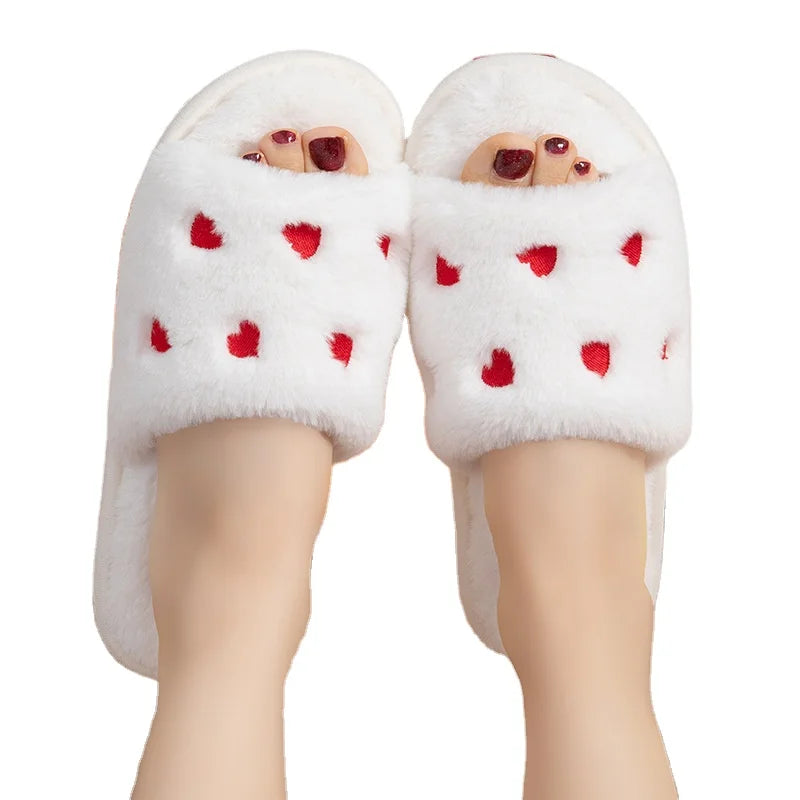 2024 Slippers for Women Fluffy Slip on House Memory Foam Plush Cute Slippers Indoor Home Slippers