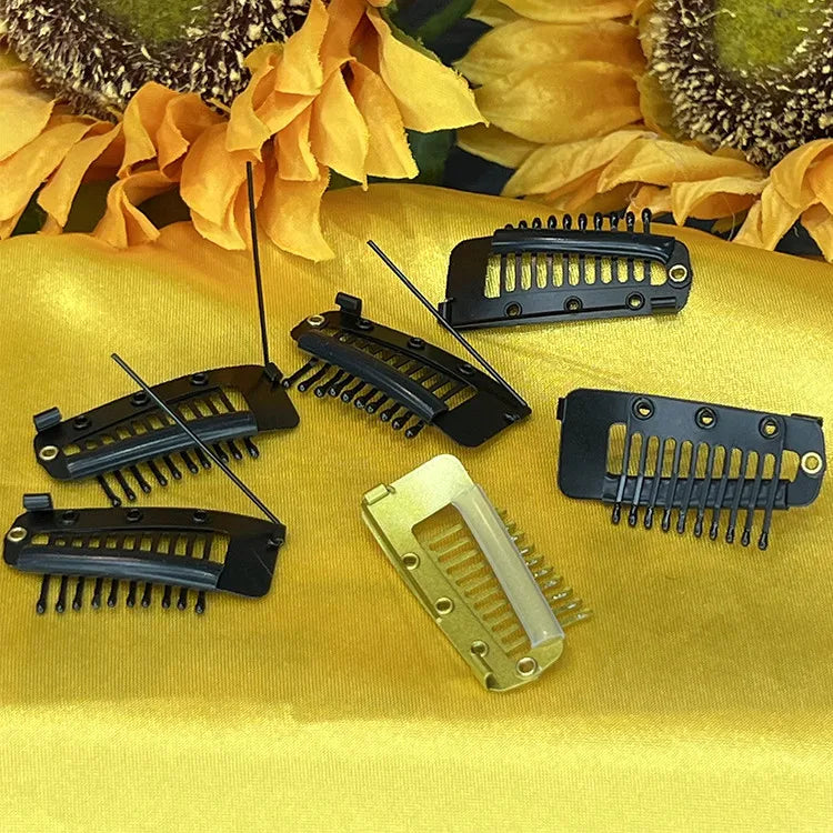 3.6cm 1000pcs/bag U-shaped Metal Clips Hairpieces Snap-Comb Wig Clips With Rubber for Hair Extensions Weft Clip-on Wig