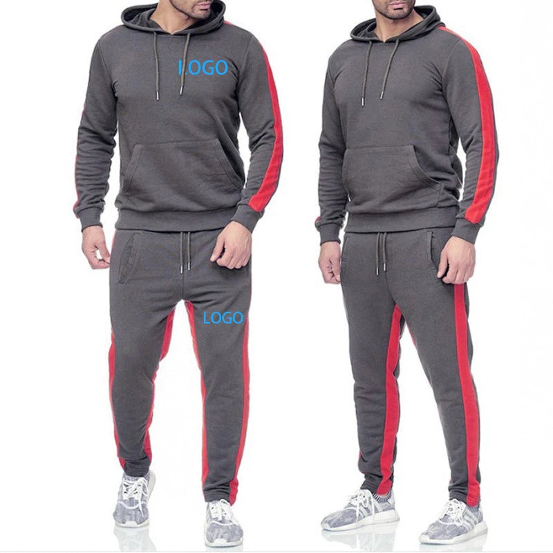HD90807 OEM Custom Logo Men's Sweatpants Hoodie Set Mens Clothing Jogger Suit Sets Men 2 Piece Sweatsuit