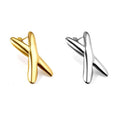 Personalized Creative 316 Stainless Steel Jewelry Simple X Letter Earring Mini Women 18k Plated Gold Earring Studs