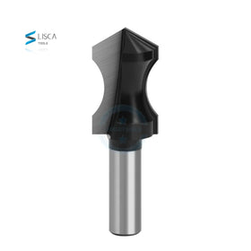 L-N288 Pointed Nose Arc Cutter with 1/2 Handle Black Woodworking Milling Cutter With Carved Head Kick Line Type Carbide