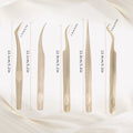 Private Label 45 90 Degree L Shape Fiber Tip Tweezers Eyelash Extension Tweezers Volume Lash Extension Tweezers