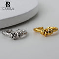 ICEBELA Jewelry Niche Neutral Twine Winding Ring Female S925 Sterling Silver Simple Lines Light Luxury Ring