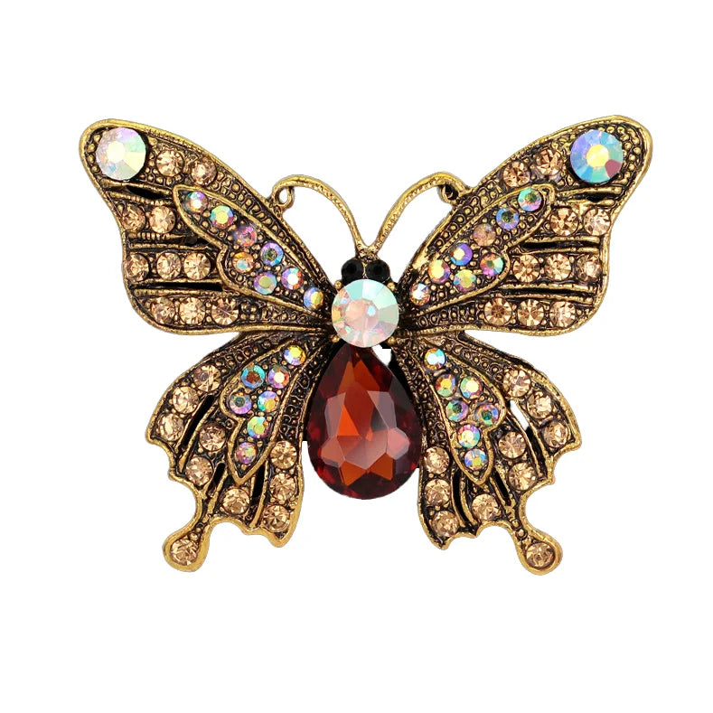 Women's Butterfly Rhinestone Inlaid Sweater Scarf Brooch Pin Durable Alloy with Plating Technology for Gifts Parties Engagements