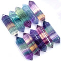 Natural Stone Hexagonal Crystal Column Colorful Fluorite Double-pointed Hexagonal Prism