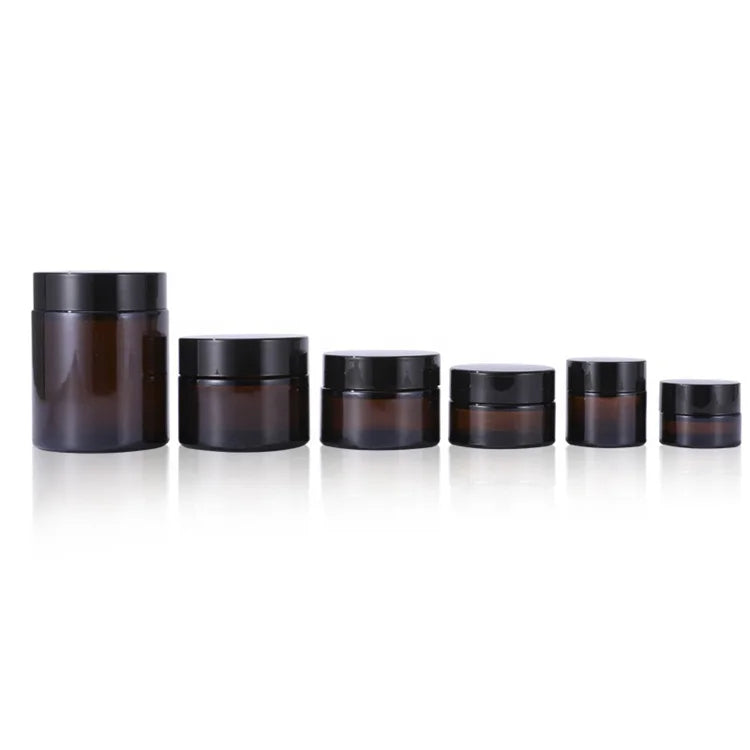 5g 10g 15g 20g 30g 50g 100g Amber Glass Round Lotion Skincare Cream Beauty Makeup Cosmetic Pot Container Jar with Lid