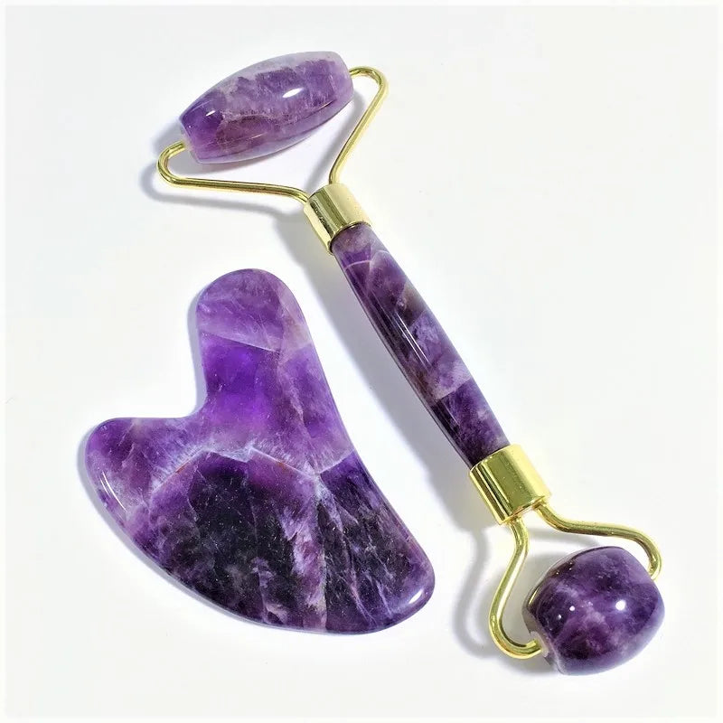 Diy Jade Roller Gua Sha Scraping Massage Tool Himalayan Anti-aging Natural Facial Stone Face Eye Neck Beauty Roller For Slimming MegaBDM