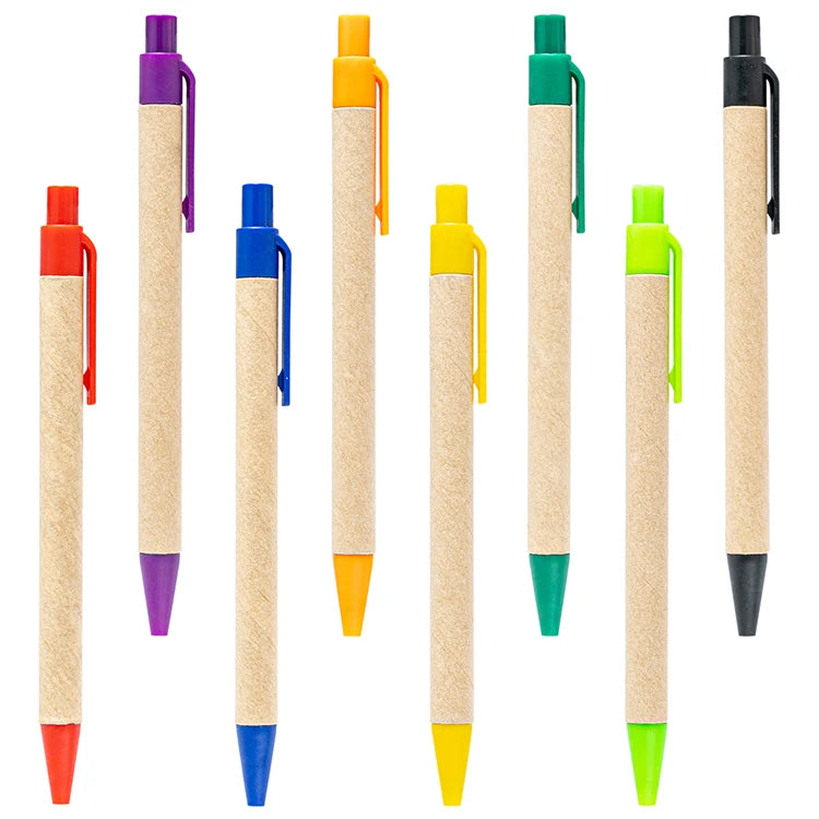 JH Eco Friendly Promotional Paper Tube Pen Custom Logo Recycle Kraft Paper Pen