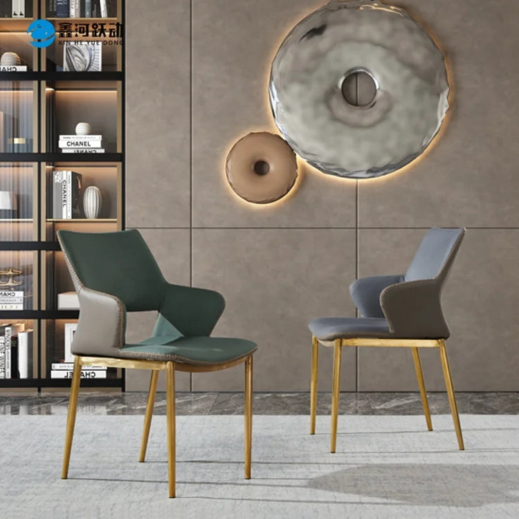 Hot Sale Italian Dining Table and Chairs Dining Room Velvet Dining Chair with Gold Legs